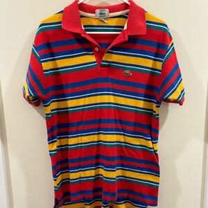 IZOD Lacoste Vintage‎ 1970s Pullover Rainbow Polo Men’s Sz L